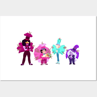 Crystal Gems Steven, Pearl, Garnet, Amethyst Posters and Art